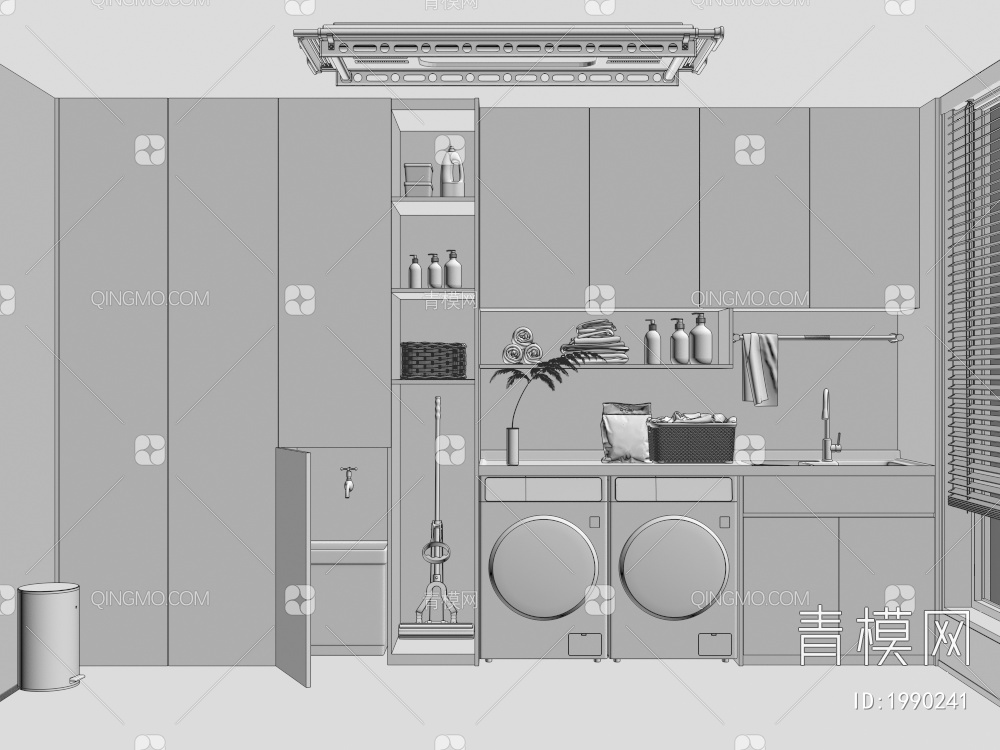 洗衣机柜3D模型下载【ID:1990241】