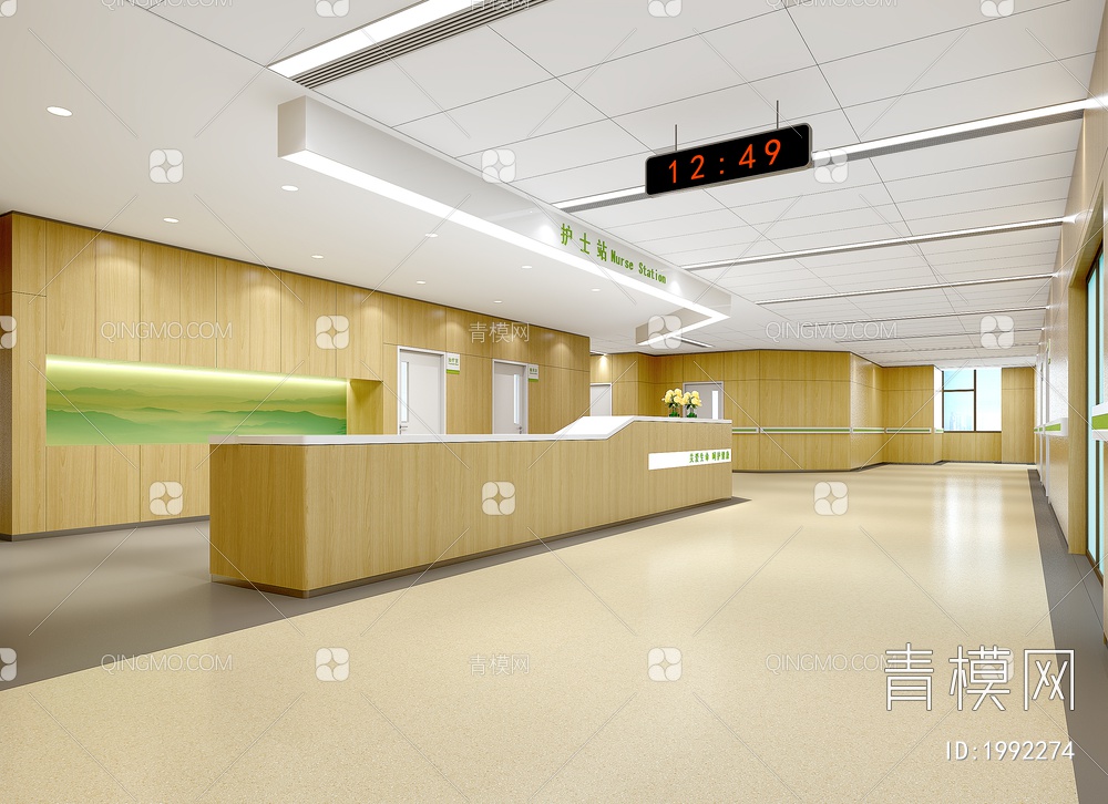 医院_护士站_走廊3D模型下载【ID:1992274】