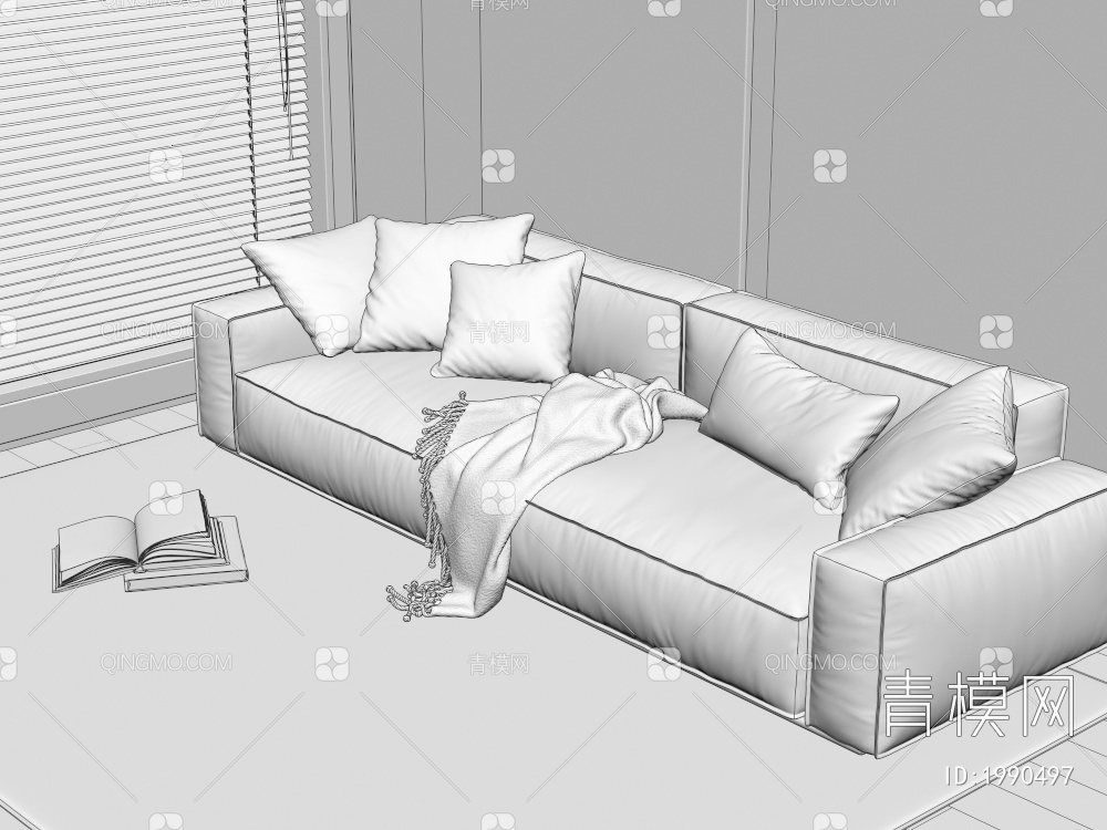双人沙发3D模型下载【ID:1990497】