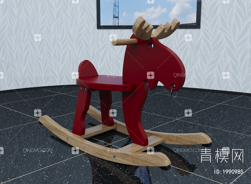 儿童木马椅，摇椅3D模型下载【ID:1990985】