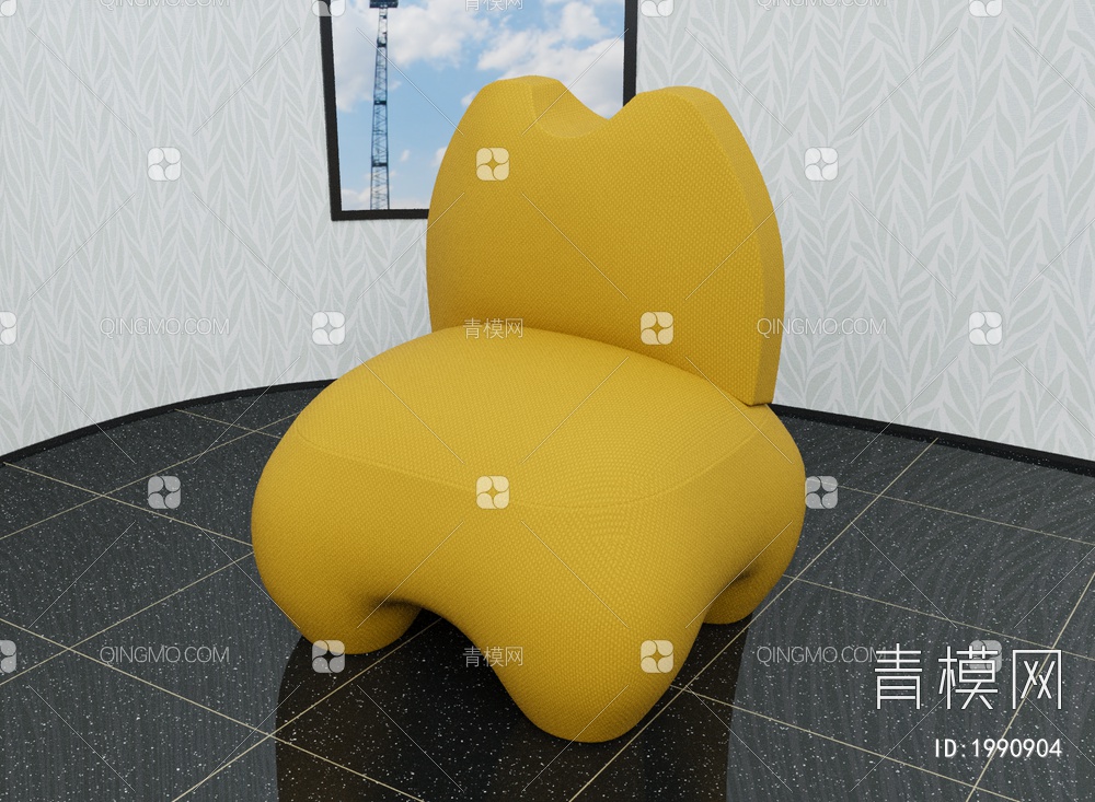 单人沙发3D模型下载【ID:1990904】