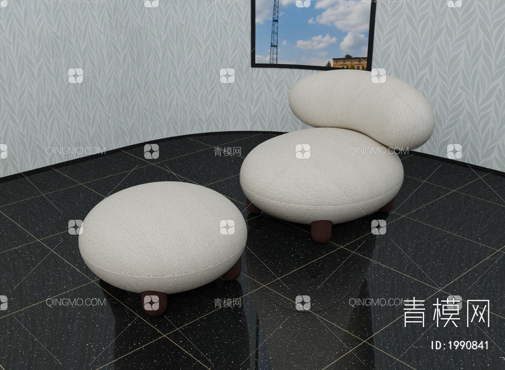 单人沙发3D模型下载【ID:1990841】