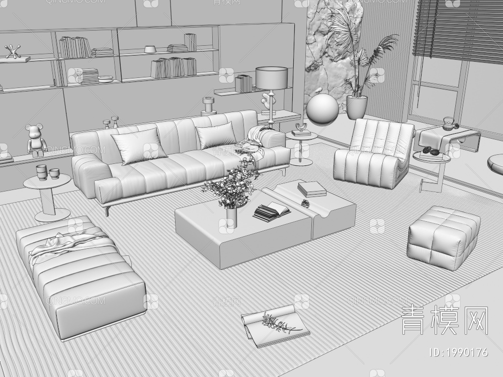 Minotti沙发茶几组合3D模型下载【ID:1990176】