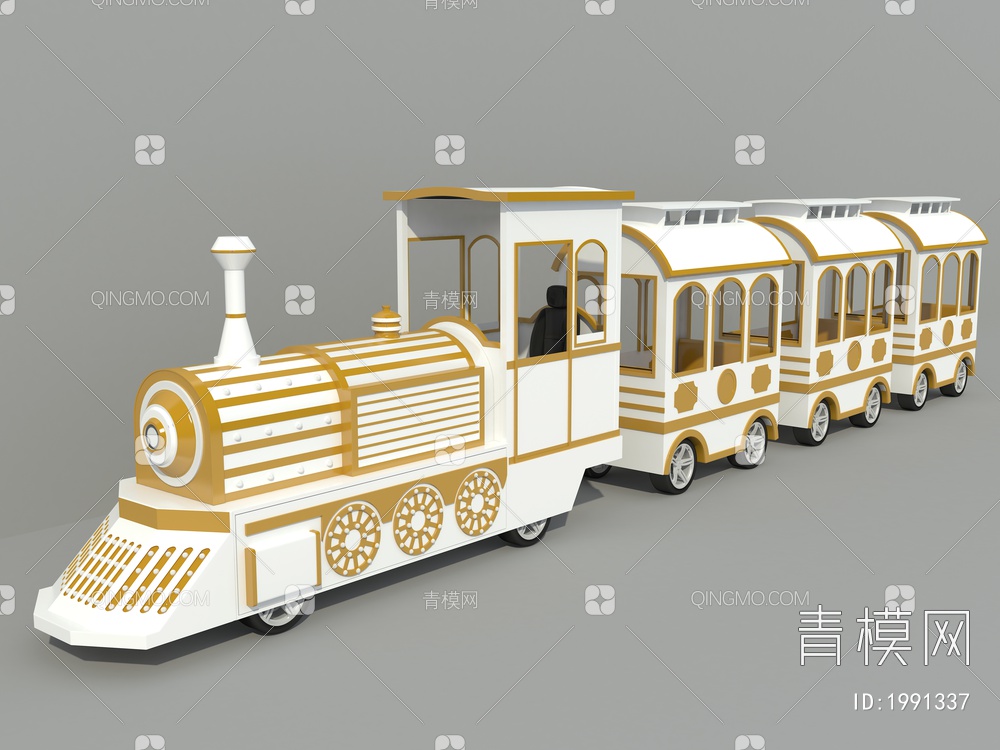 观光火车 火车 游览车3D模型下载【ID:1991337】