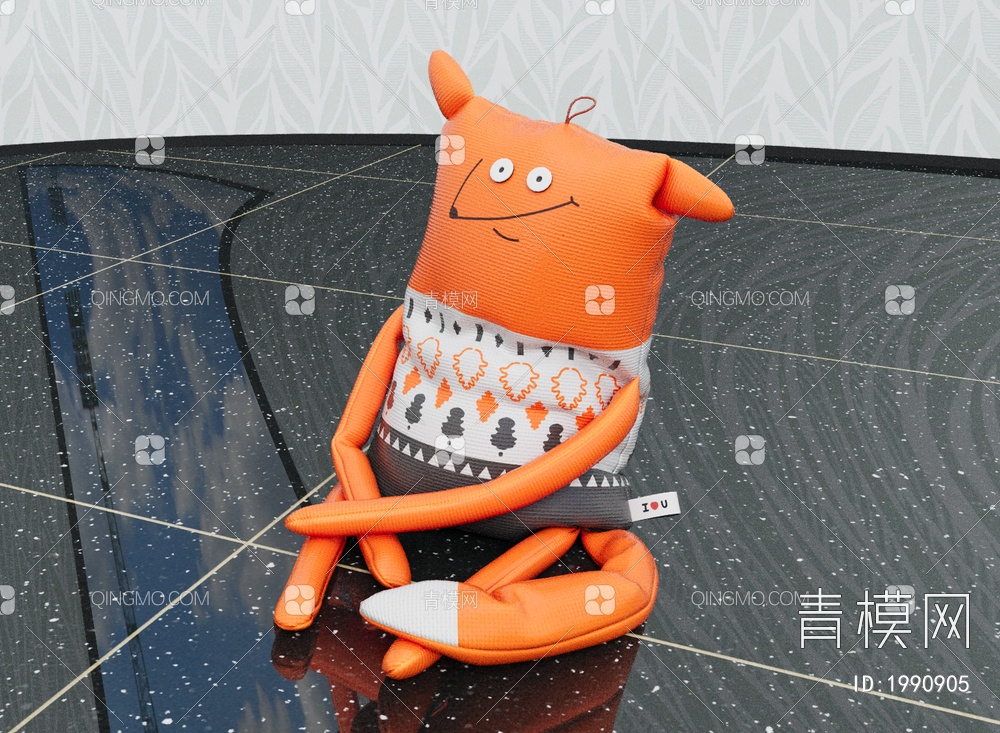 玩偶抱枕，卡通，儿童，动物，狐狸3D模型下载【ID:1990905】
