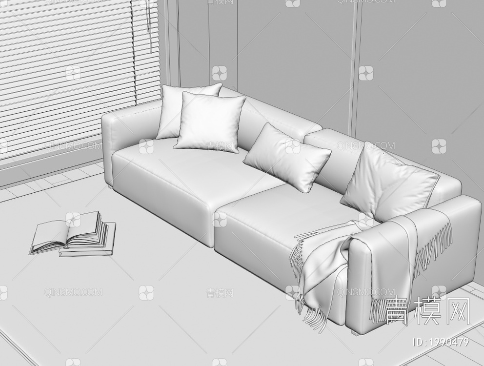 双人沙发3D模型下载【ID:1990479】