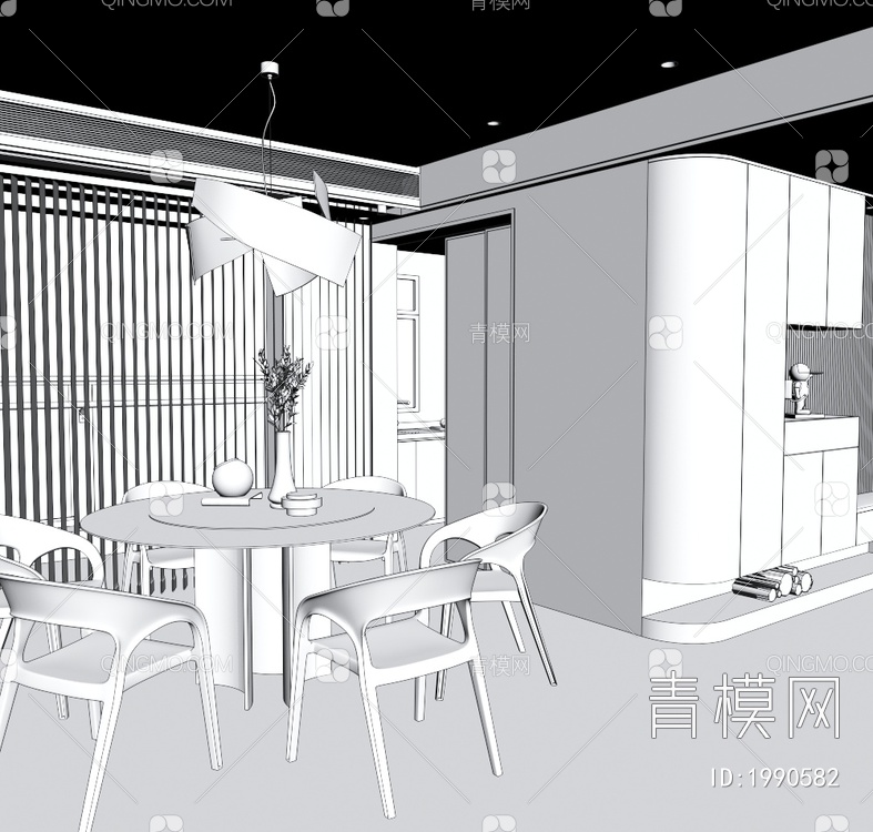 客餐厅3D模型下载【ID:1990582】