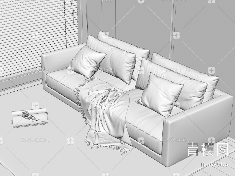 双人沙发3D模型下载【ID:1990476】