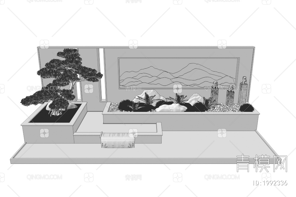 水景墙3D模型下载【ID:1992336】