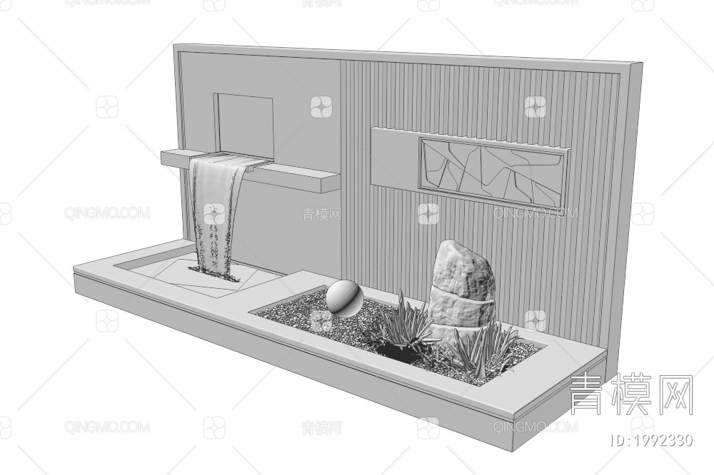 水景墙3D模型下载【ID:1992330】