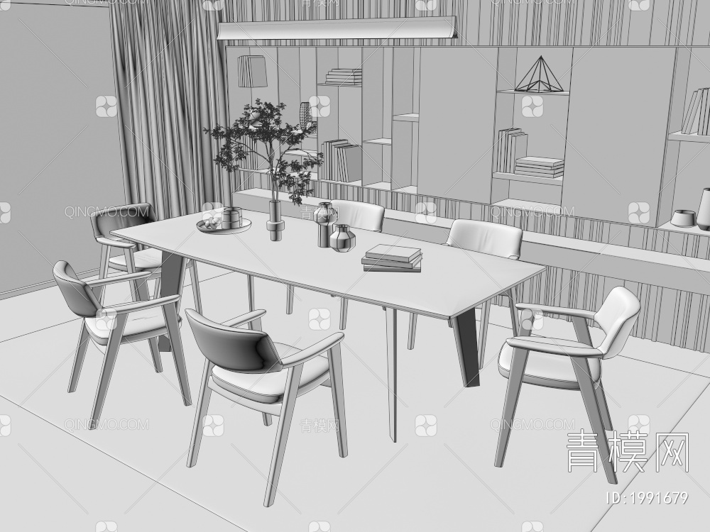 Minotti餐桌椅组合3D模型下载【ID:1991679】