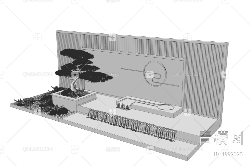 水景墙3D模型下载【ID:1992325】
