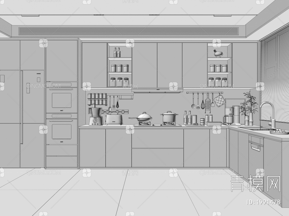 厨房3D模型下载【ID:1991478】