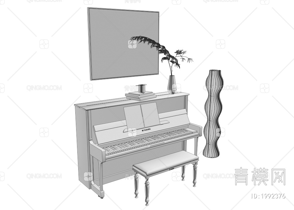 名牌钢琴3D模型下载【ID:1992376】
