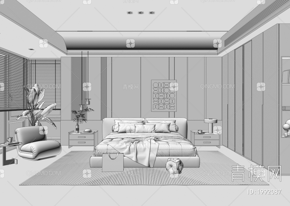 家居卧室3D模型下载【ID:1992087】