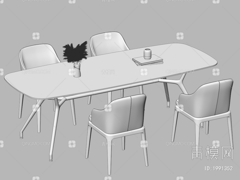 餐桌椅组合 餐椅 单椅 餐桌3D模型下载【ID:1991352】