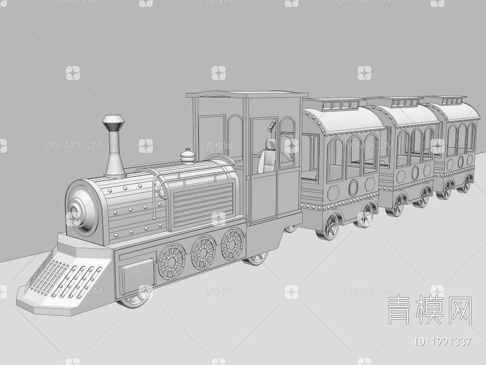 观光火车 火车 游览车3D模型下载【ID:1991337】