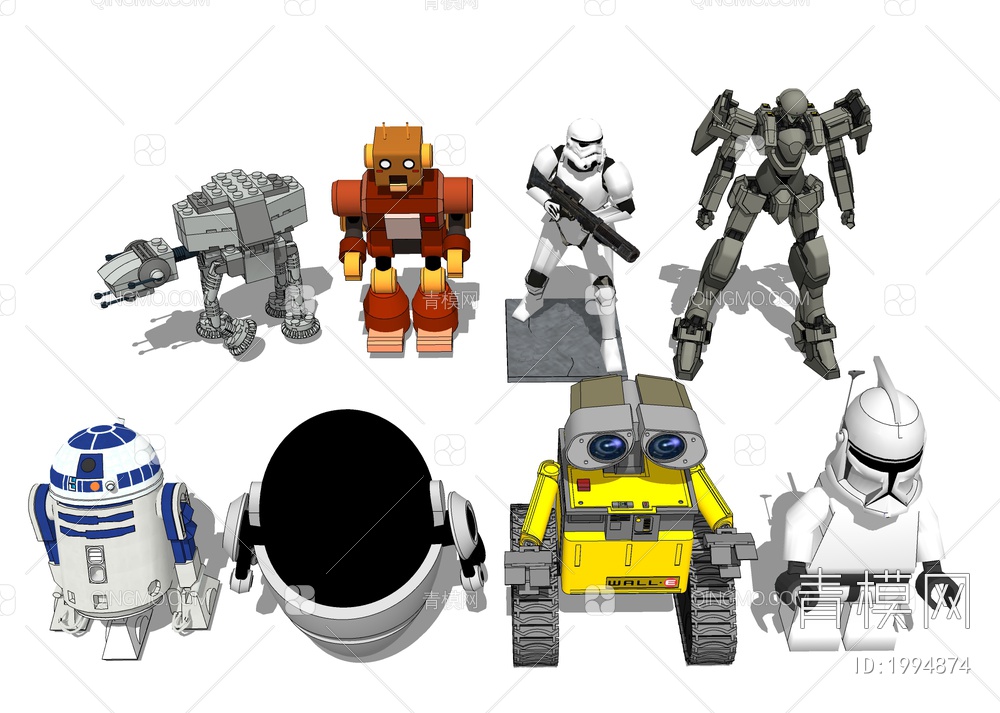 智能机器人 儿童玩具SU模型下载【ID:1994874】