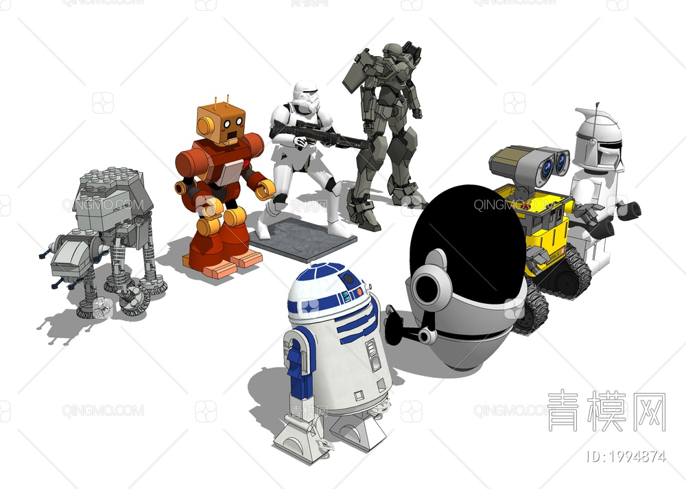 智能机器人 儿童玩具SU模型下载【ID:1994874】