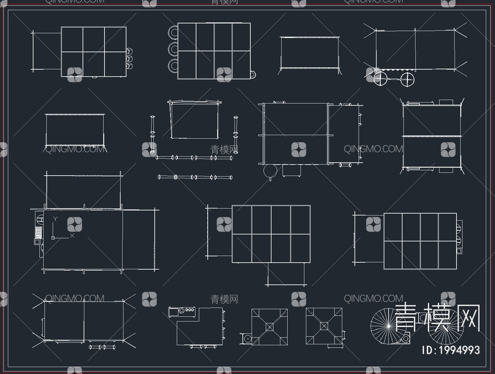 最新超全露营设施CAD图库【ID:1994993】