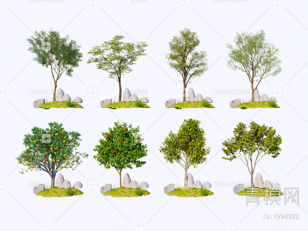 乔木 景观树 果树 植物SU模型下载【ID:1994922】