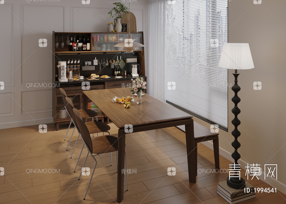 餐厅，摆件，餐边柜3D模型下载【ID:1994541】