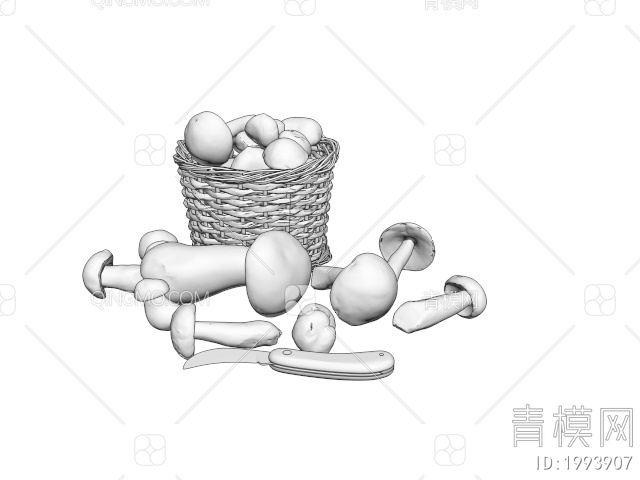 蔬菜 蘑菇3D模型下载【ID:1993907】