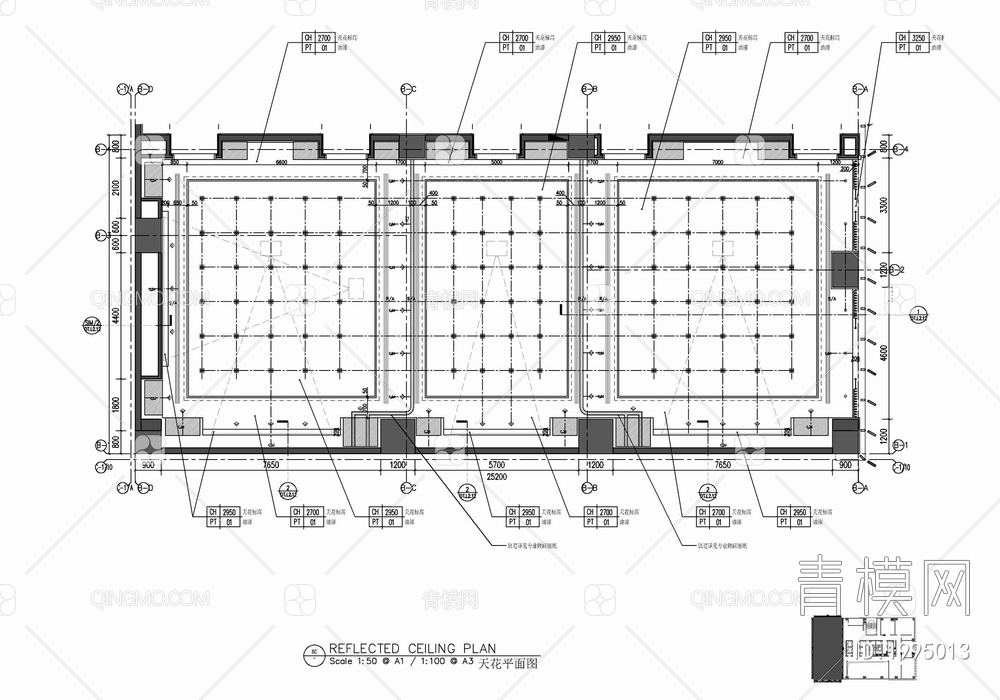 培训室会议室及公区走道施工图  会议中心 多功能室 学术报告厅 小会议室 走廊 休息区【ID:1995013】