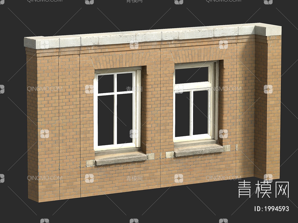 围砖墙 围墙 墙壁 建筑构件 窗户3D模型下载【ID:1994593】