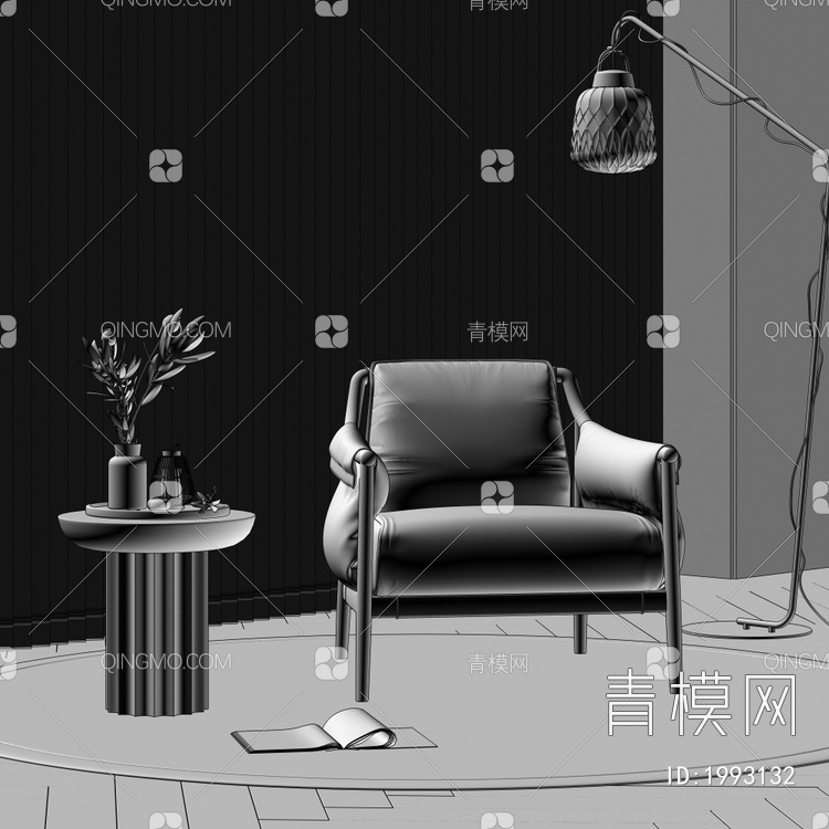 休闲单人沙发3D模型下载【ID:1993132】