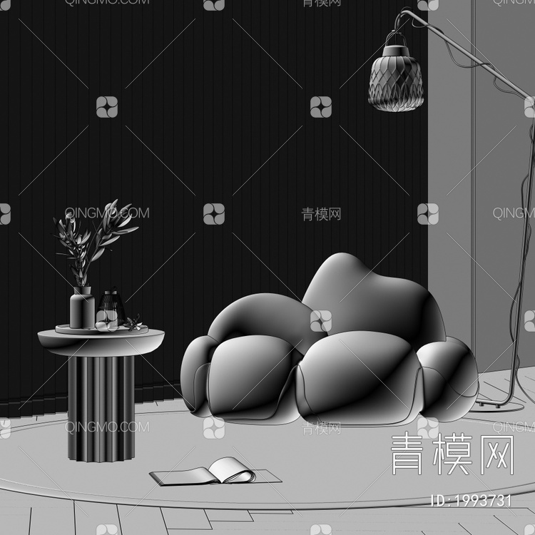 休闲单人沙发3D模型下载【ID:1993731】