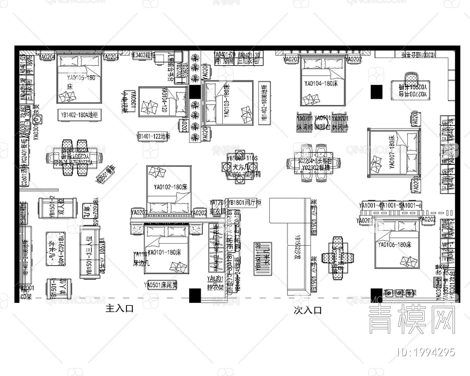 家具店建材展厅CAD施工图【ID:1994295】