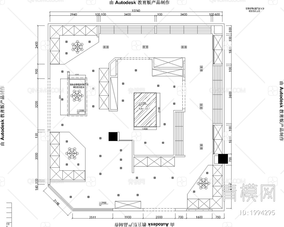 家具店建材展厅CAD施工图【ID:1994295】