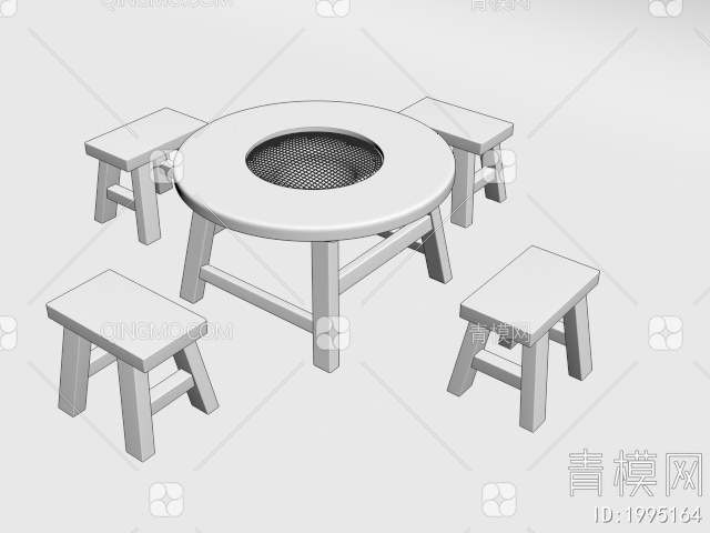 茶桌椅组合3D模型下载【ID:1995164】