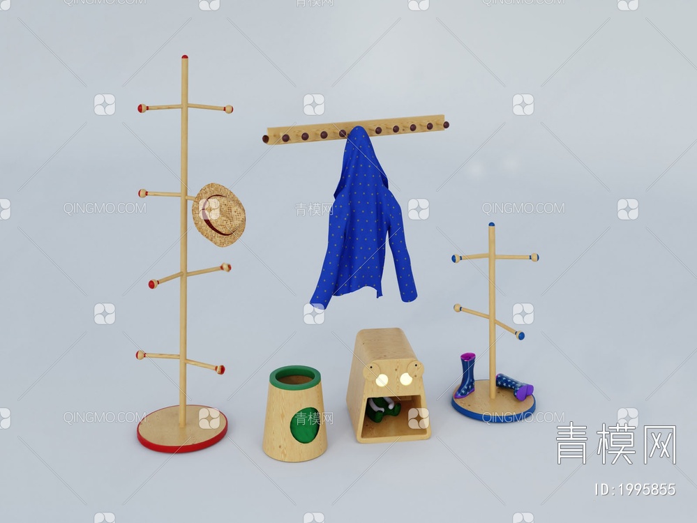 儿童器材，挂衣钩3D模型下载【ID:1995855】