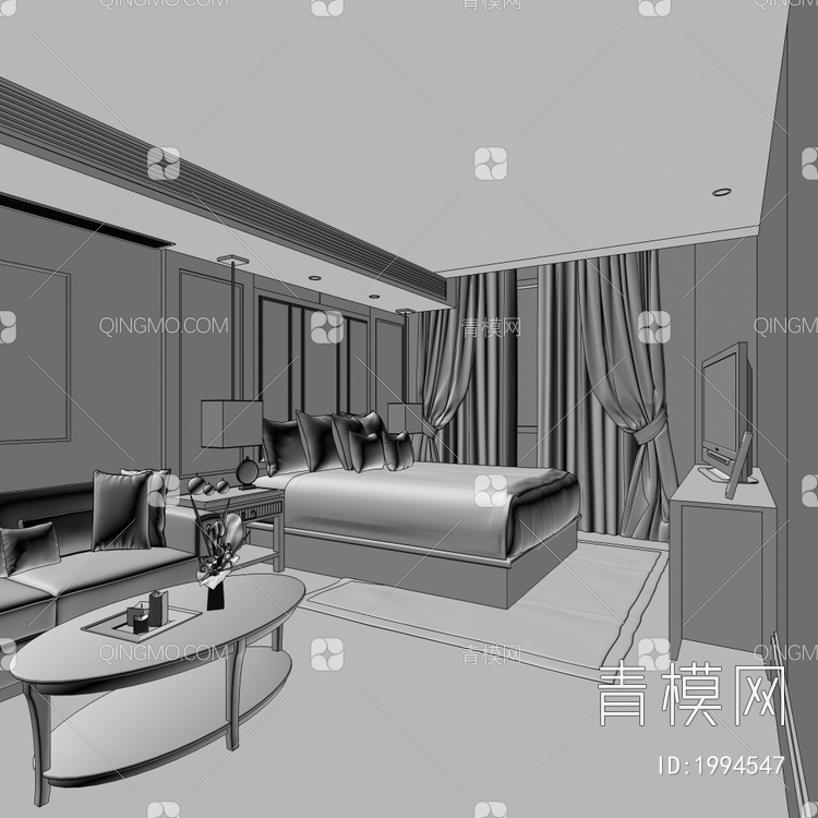 酒店公寓3D模型下载【ID:1994547】