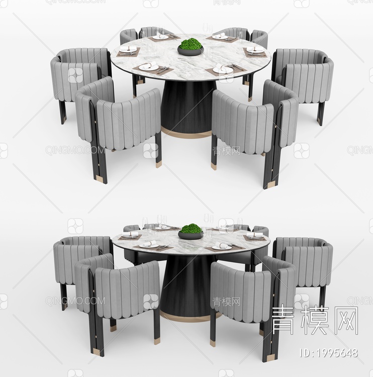 餐桌椅组合3D模型下载【ID:1995648】