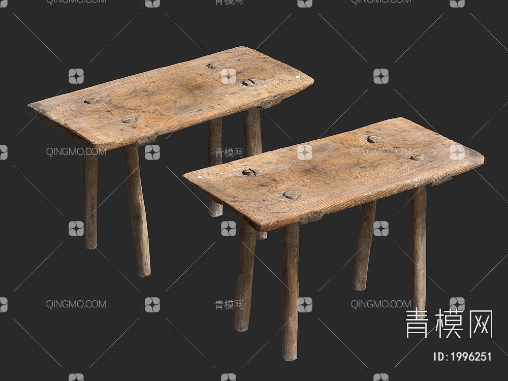 凳子 木质凳子3D模型下载【ID:1996251】