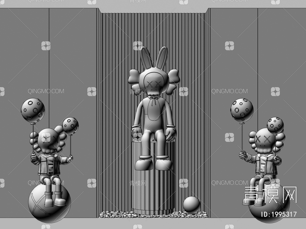 卡通雕塑 潮玩 公仔 玩偶饰品摆件3D模型下载【ID:1995317】