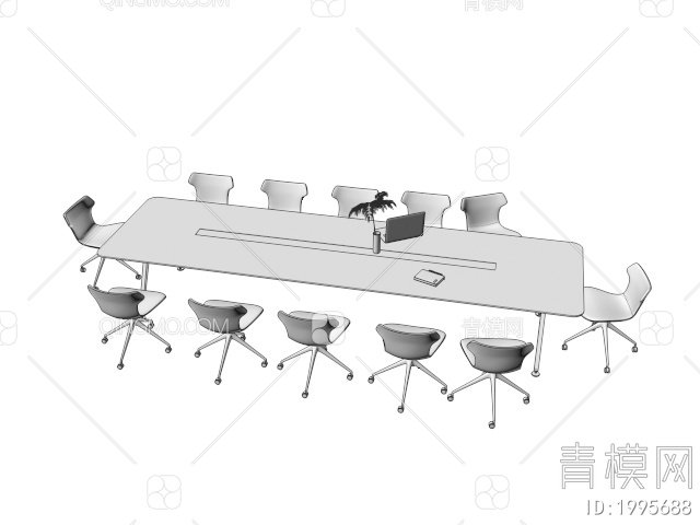 会议桌椅3D模型下载【ID:1995688】