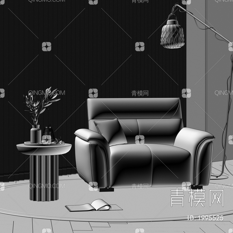 单人沙发3D模型下载【ID:1995525】