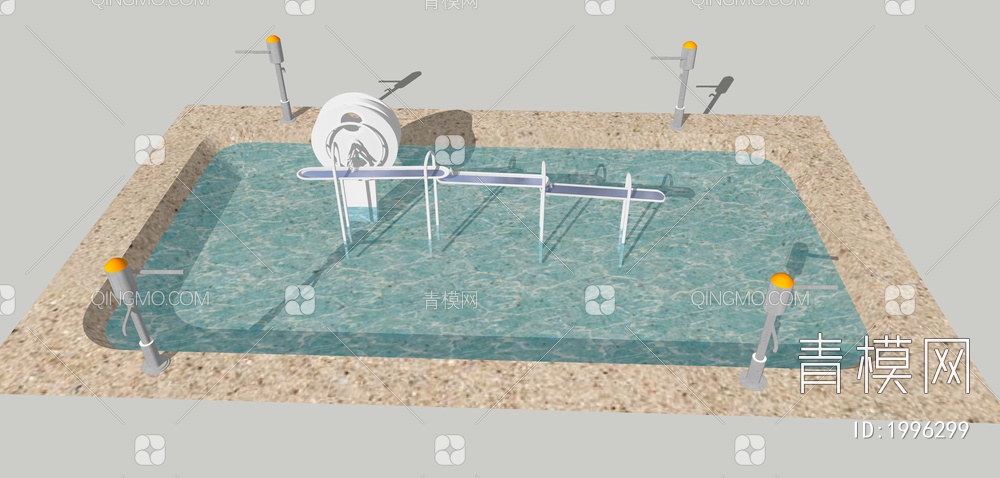 循环灌溉系统 庭院灌溉设备 水车SU模型下载【ID:1996299】