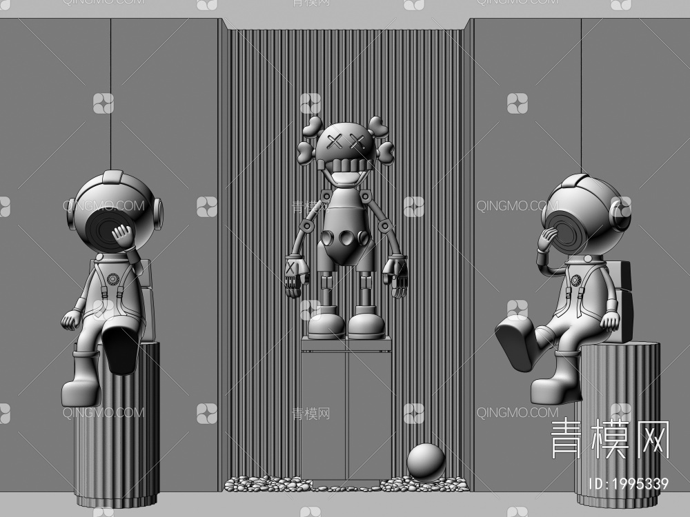 卡通雕塑 潮玩 公仔 玩偶饰品摆件3D模型下载【ID:1995339】