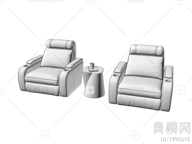 单人沙发3D模型下载【ID:1995618】