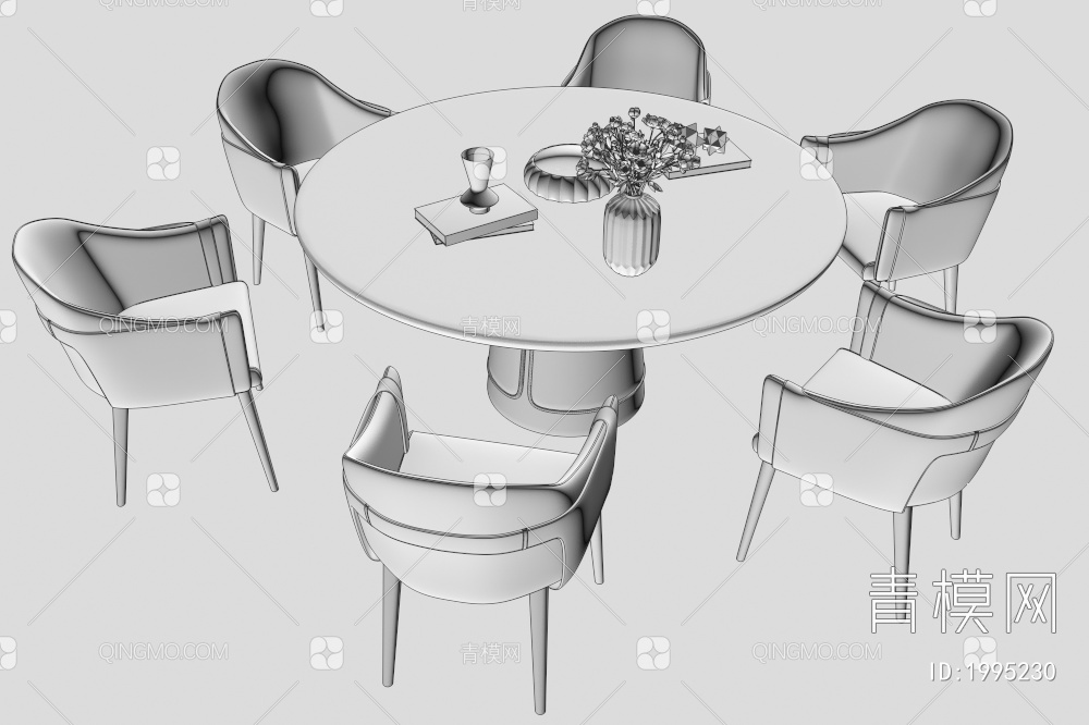 餐桌椅组合3D模型下载【ID:1995230】