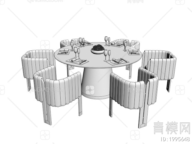 餐桌椅组合3D模型下载【ID:1995648】