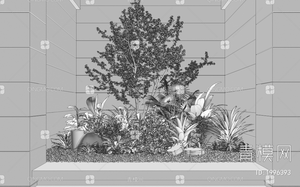 植物堆 灌木组合3D模型下载【ID:1996393】