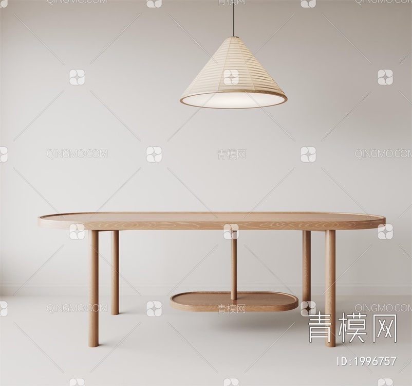 实木，多功能桌，餐桌，茶桌3D模型下载【ID:1996757】