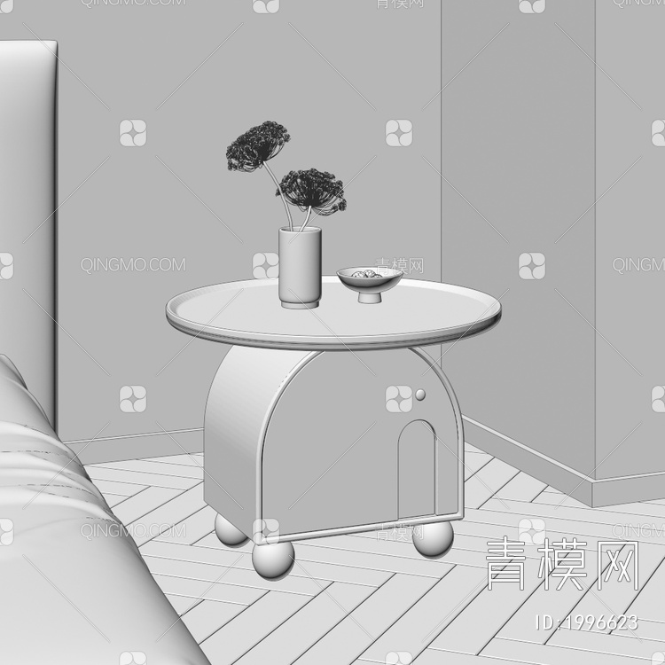 床头柜 柜子 饰品 摆件3D模型下载【ID:1996623】