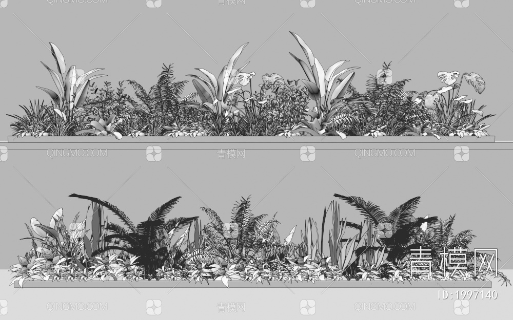 植物组合 植物造景3D模型下载【ID:1997140】